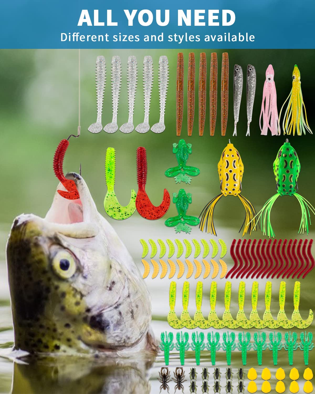 Fishing Lures Kit for Freshwater Bait Tackle Kit