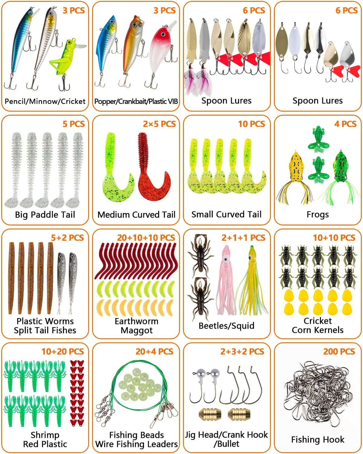 Fishing Lures Kit for Freshwater Bait Tackle Kit